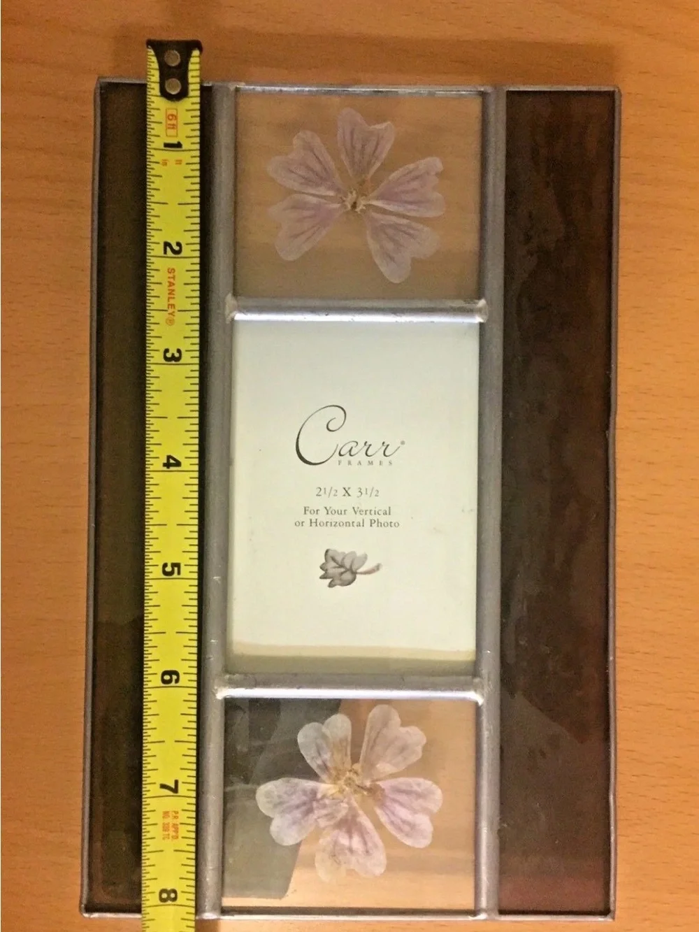 Stained Glass Photo frame Pressed Flower 3.5